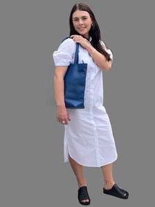 organic cotton shirt dress white - mila