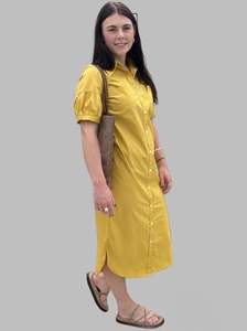 organic cotton shirt dress gold - mila