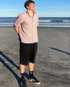 Shirt - rust - linen cotton check