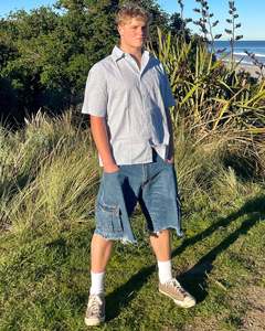 Sale: Shirt - blue - linen cotton check