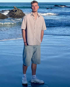 Sale: Shirt - beige - linen cotton check