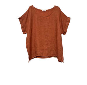 linen tee - brick - paris