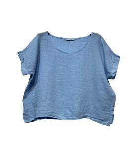 linen tee - light blue - paris