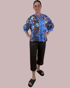 Tops: linen blouse - floral - penny