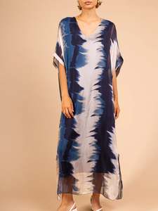 silk dress - blues - maisie