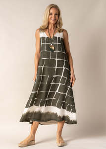 Dresses: linen dress - sullivan - khaki