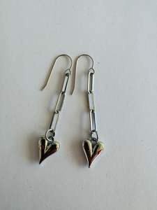 heart string - silver - paperclip chain