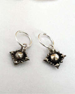 Jewellery: vintage star earrings - sterling silver and copper