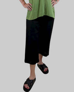 linen 7/8 pants - black - kim