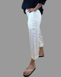 linen 7/8 pants - white - kim