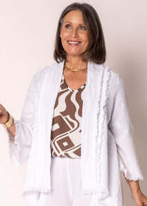 Jackets: linen jacket - white - sinead