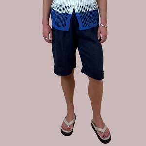 linen shorts - vera may - navy