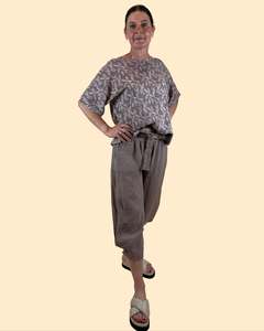 viscose cotton top - billie - mushroom