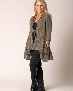 top - cotton linen - frill hem - maelis