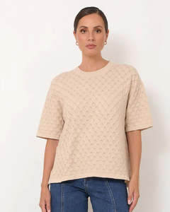 Tops: knit top - nude - bethany