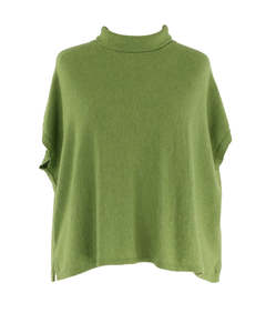 Knitwear: cashmere wool blend tunic - chartreuse - cadenza
