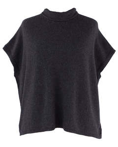 Knitwear: cashmere wool blend tunic - anthracite - cadenza