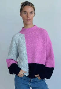 Knitwear: wool mohair blend knit jumper - pink