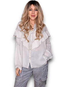 blouse - biege cotton - helga may
