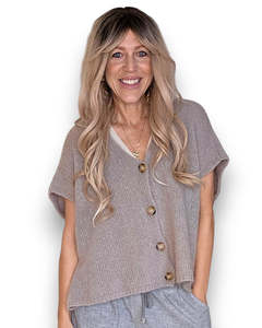 mohair blend vest - mocha - helga may