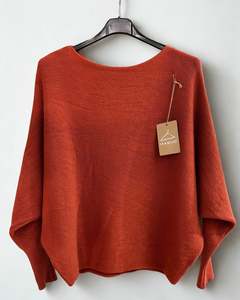 viscose cashmere blend jumper - rust - lea luc