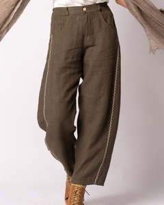 C L Pants: linen pants - wendy - moss