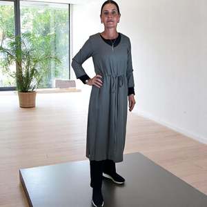 Siblings Karla Dress Viscose Linen: viscose linen dress - charcoal - tokyo