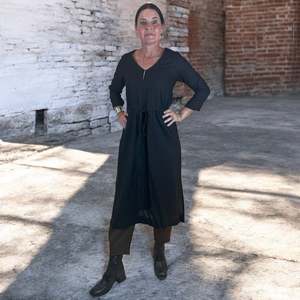 viscose linen dress - black - tokyo