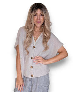 Helga May: mohair blend vest - biege - helga may