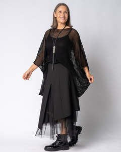 mesh poncho - black
