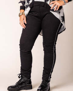 C L Pants: magic stretch pants - black with trim - italian
