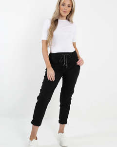 magic stretch pants - black - italian