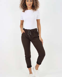 magic stretch pants - chocolate - italian