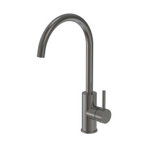Kitchens: Swiss Kitchen Gooseneck Mixer | Brushed Stainless Steel