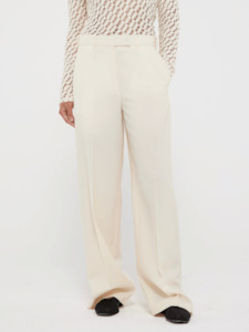 Pants Shorts: Wide Leg Trousers in Off White
