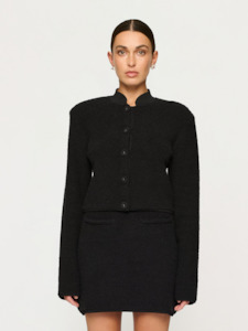 Blazers Coats: PRE-ORDER Caelia Boucle Knit Jacket in Black