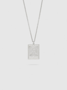 Accessories Jewellery: Tarot Moon Pendant Necklace in Silver