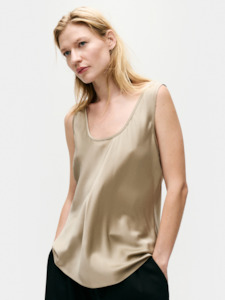 Silk Laundry: Scoop Neck Tank in Graphite