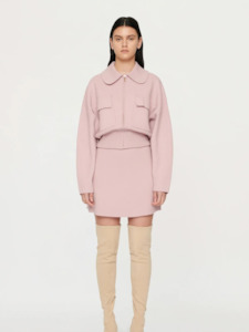 Mia Boiled Wool Knit Skirt in Pink