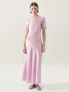 Sale: Short Sleeve Bias Dress in Lilac