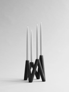 Home: PRE-ORDER W Candle Holder in Black