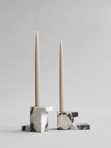 PRE-ORDER Brick Candle Holder Tall in Calacatta