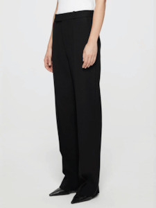 Work Edit: Straight Leg Tailored Trousers in Noir