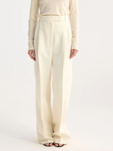 High-Waist Tailored Trousers in Off White