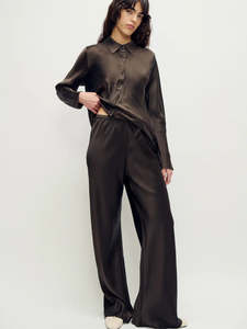 Bias Cut Pants in Mantis