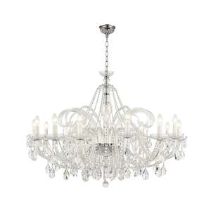 Crystal Chandeliers: Bohemian Prague 14 Arm Crystal Chandelier - Chrome Fixtures