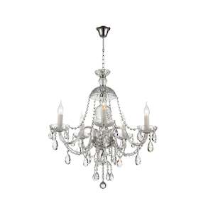 Bohemian Brilliance 5 Arm Crystal Chandelier- CHROME