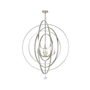 Crystal Pendant Lighting: Carson Collection - 9 Lights Orb Chandelier - Silver
