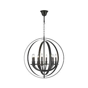 Crystal Pendant Lighting: Hampton Orb - 8 Light - Dark Bronze