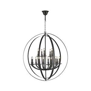 Crystal Pendant Lighting: Hampton Orb - 15 Light - Dark Bronze
